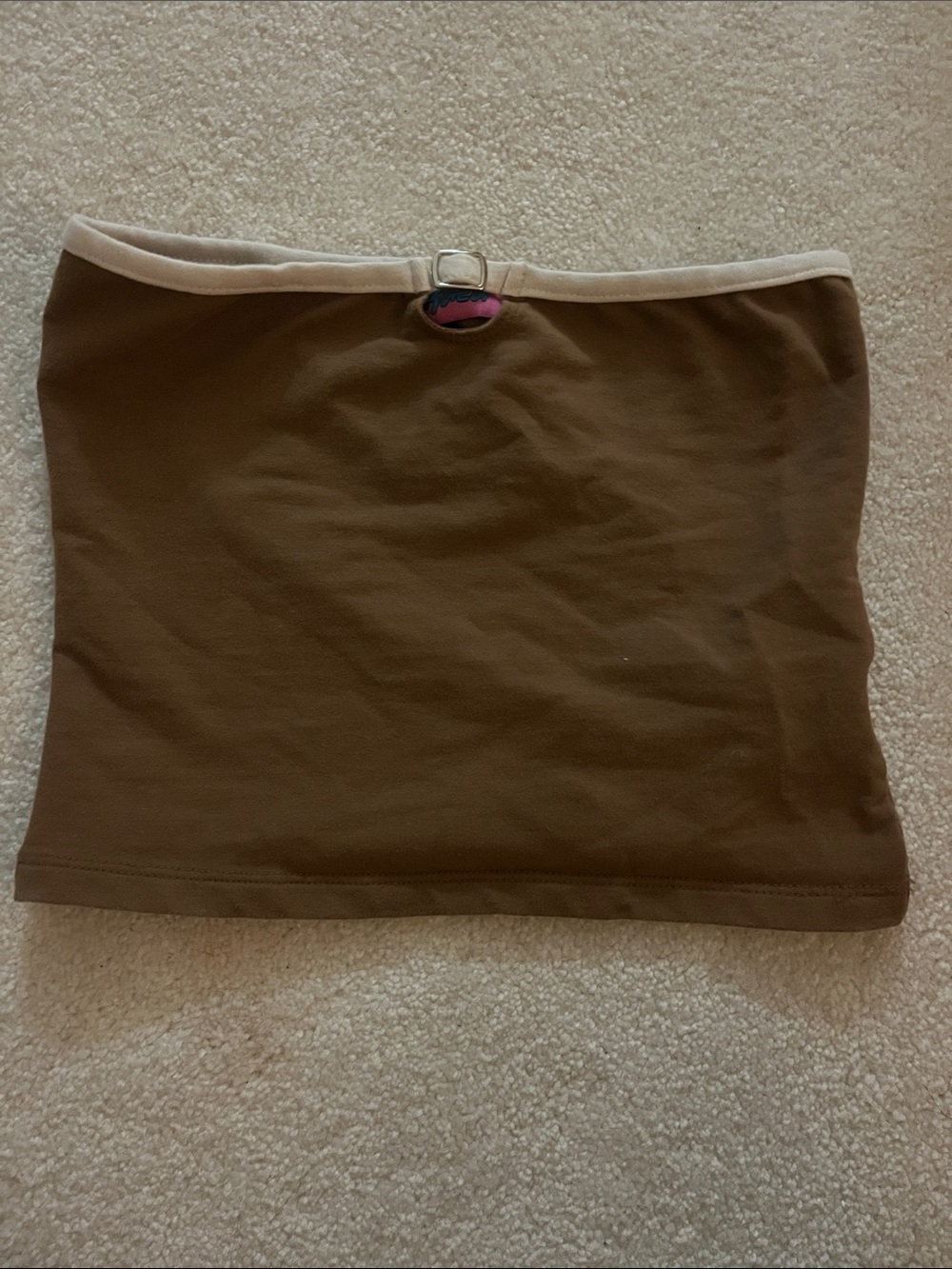 Edikted Women’s Brown Tube top with Cream Trim